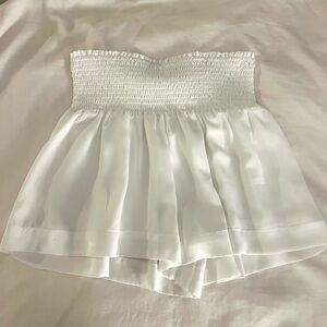 White Smocked Shorts